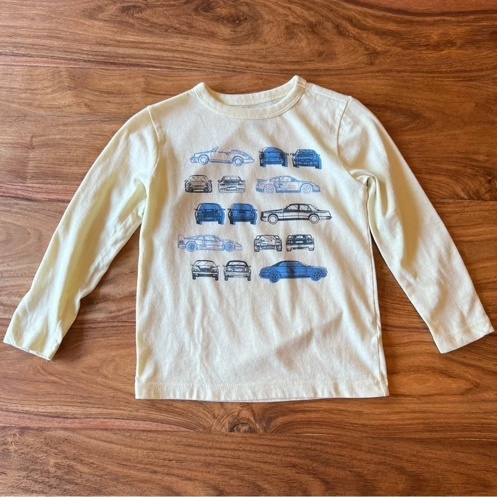Crewcuts Yellow & Blue Glow In The Dark Car Long Sleeve T-Shirt